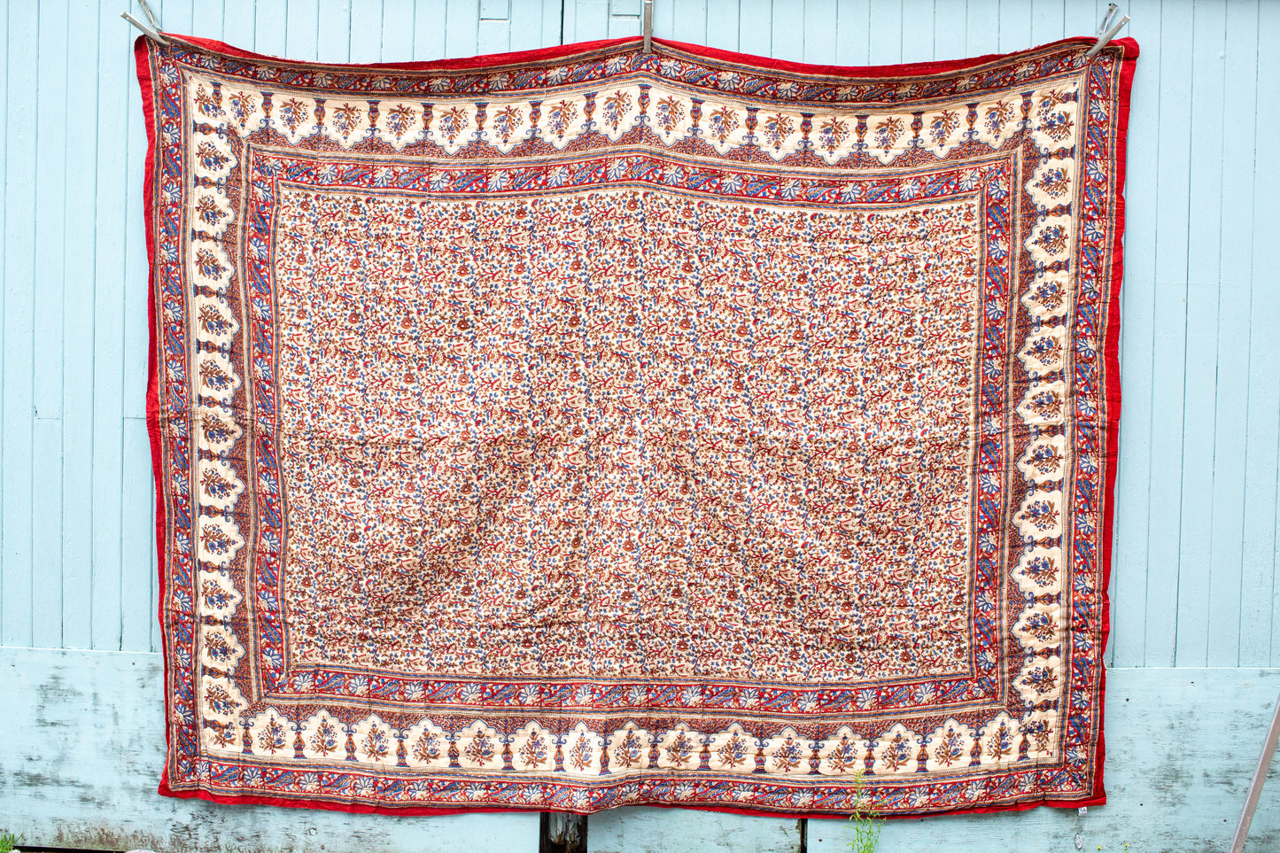 Print Block Padded Quilt - Oxenwood