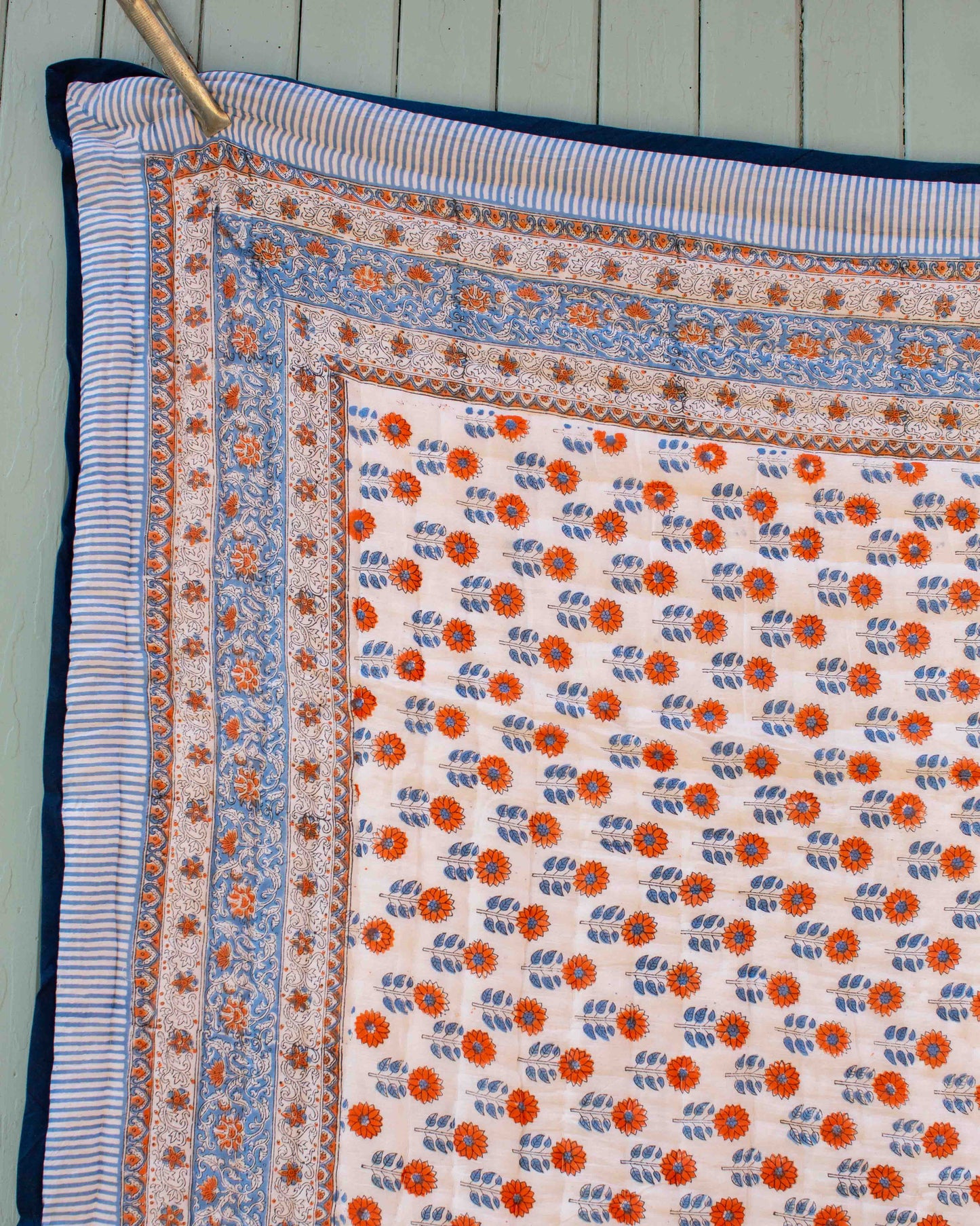 220 x 270cm Print Block Padded Quilt - Clatford