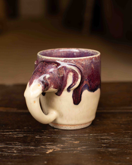 Cream & Purple Elephant Mug