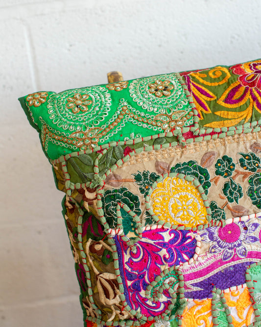 Green Elephant patchwork Cushion Cover