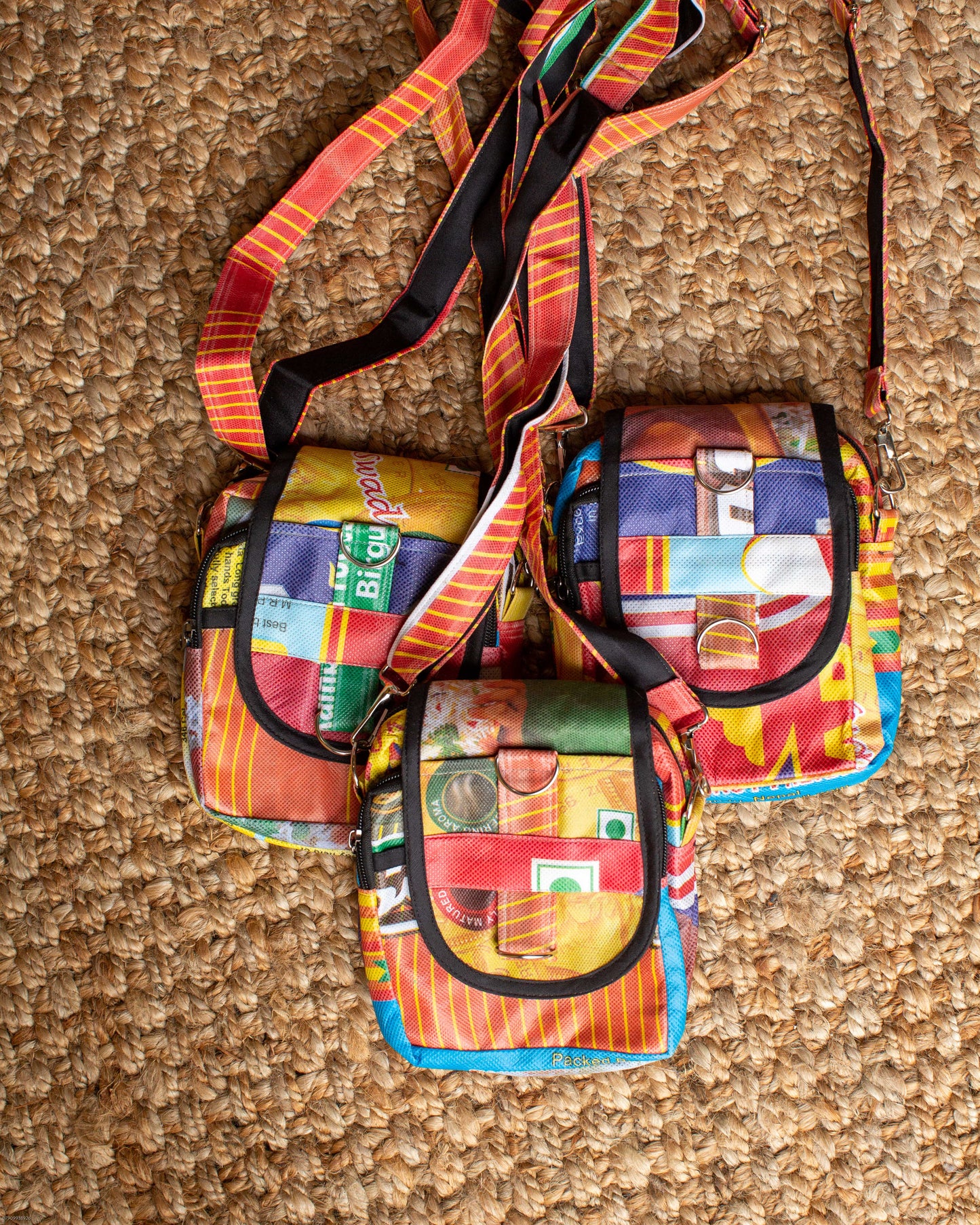 Recycled Rice Sack Small Multi Bag