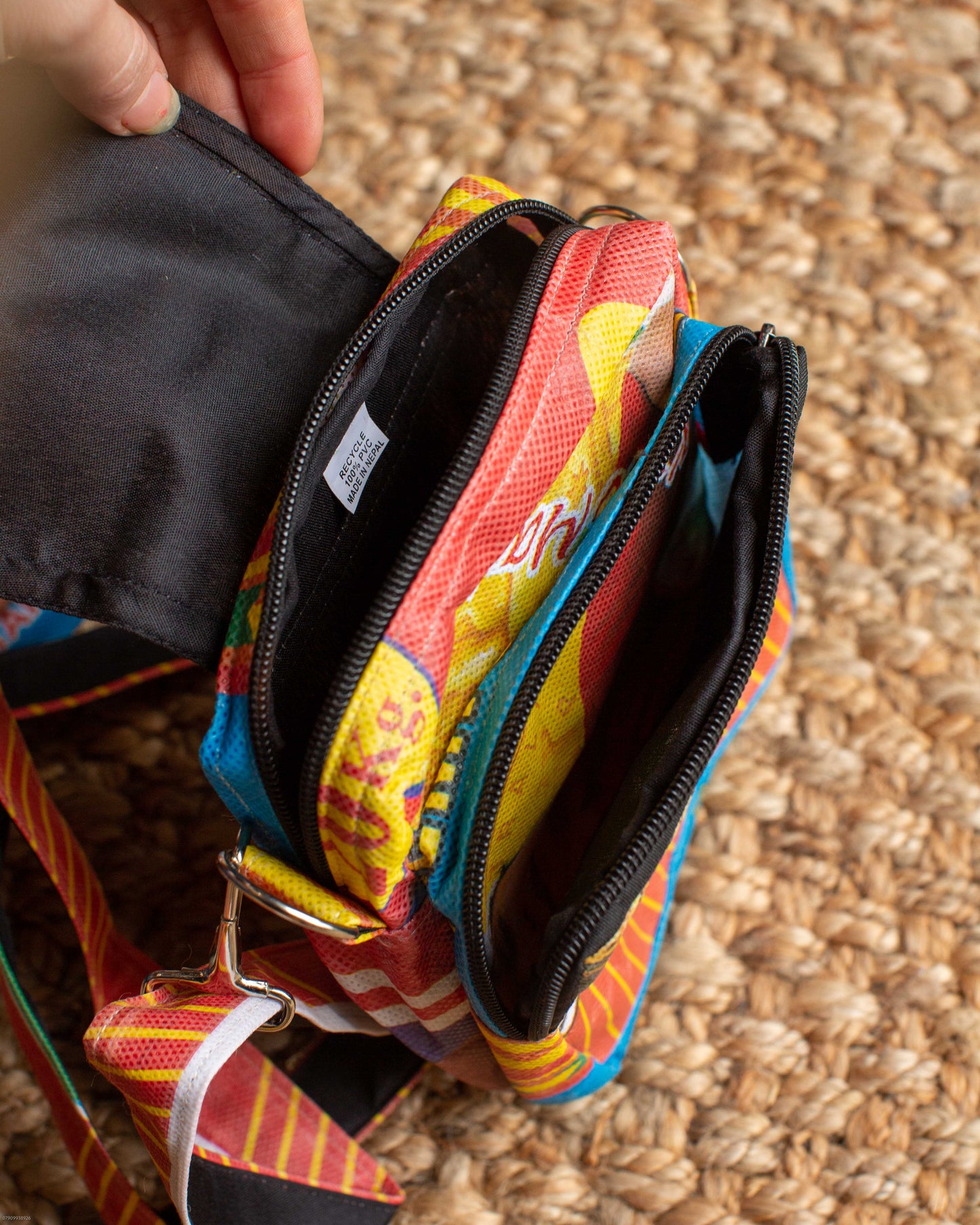 Recycled Rice Sack Small Multi Bag