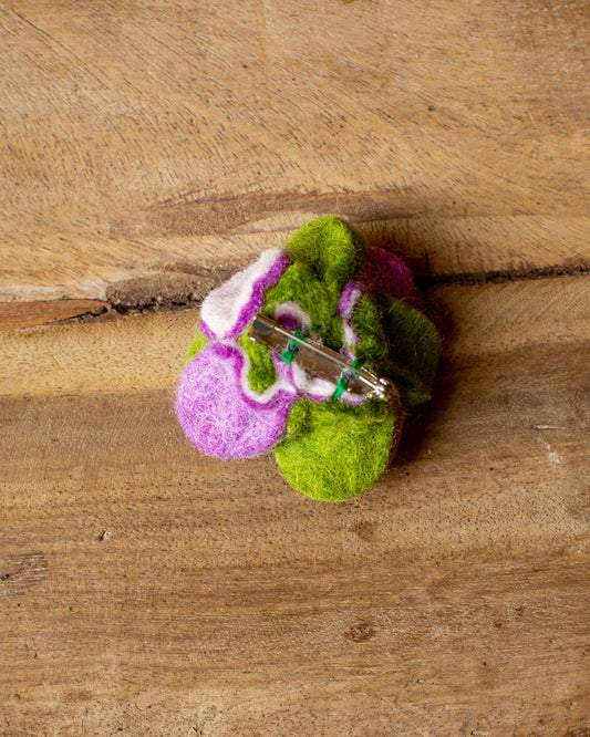 Felt Purple Flower Brooch
