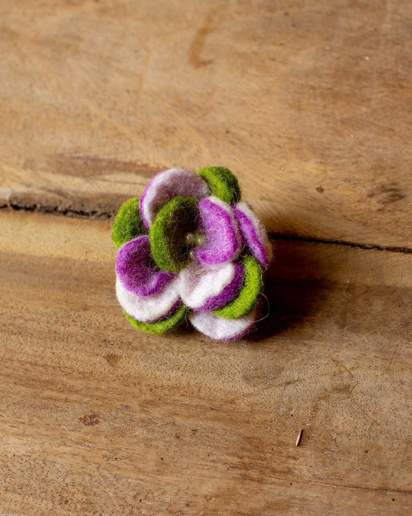 Felt Purple Flower Brooch