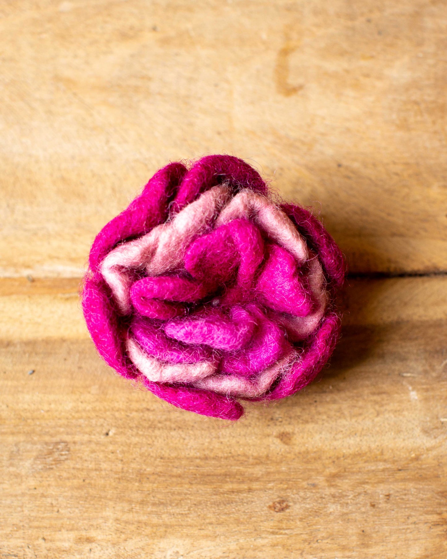 Large Felt Pink Flower Brooch