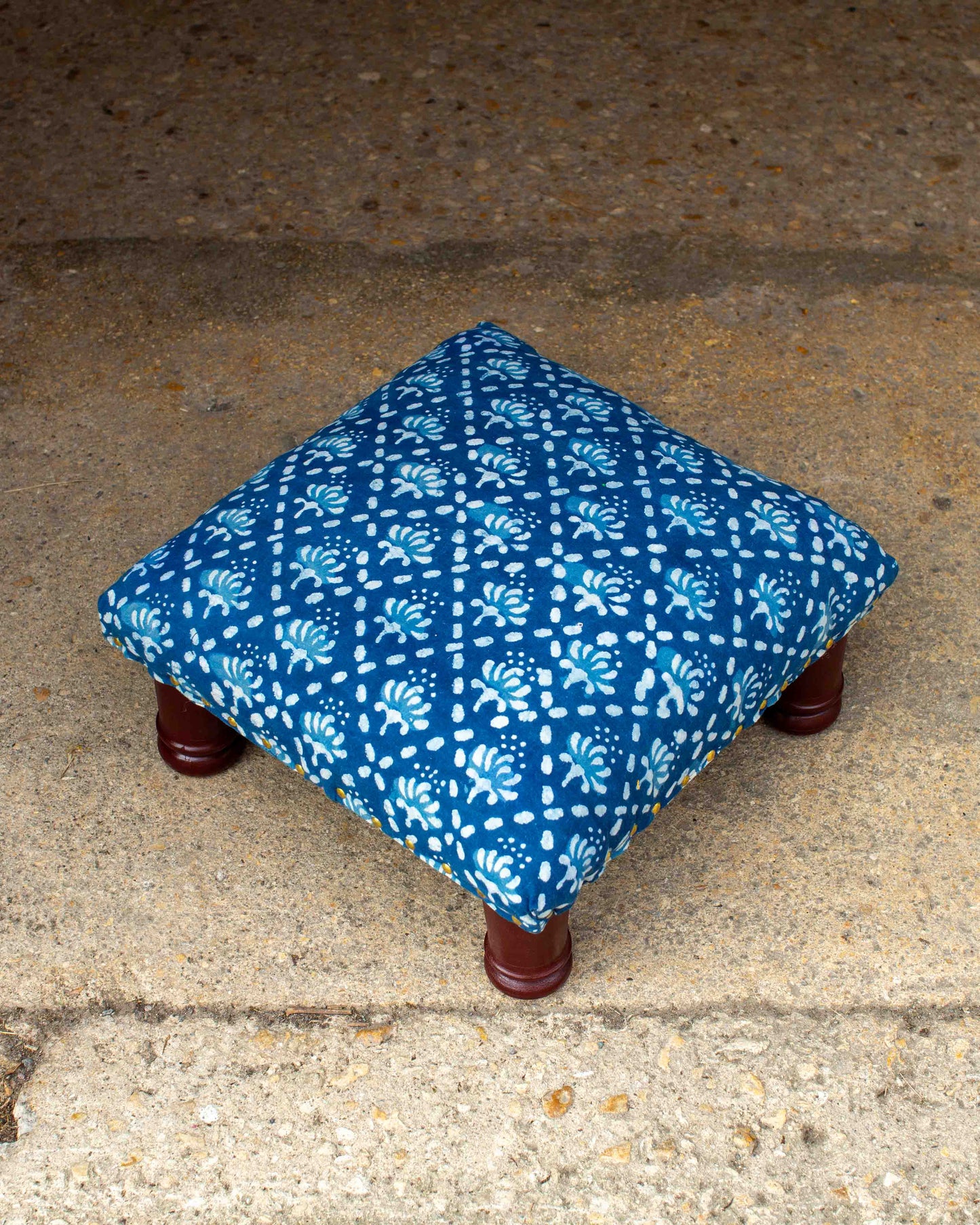 Indigo Footstool