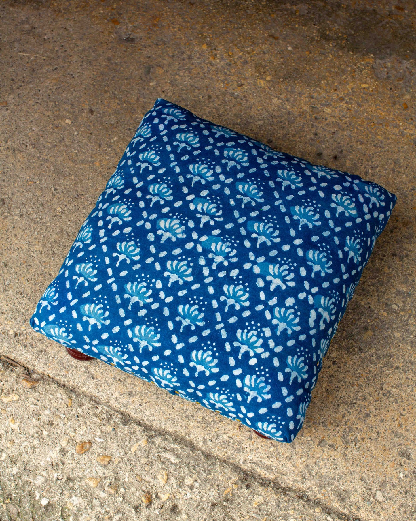 Indigo Footstool