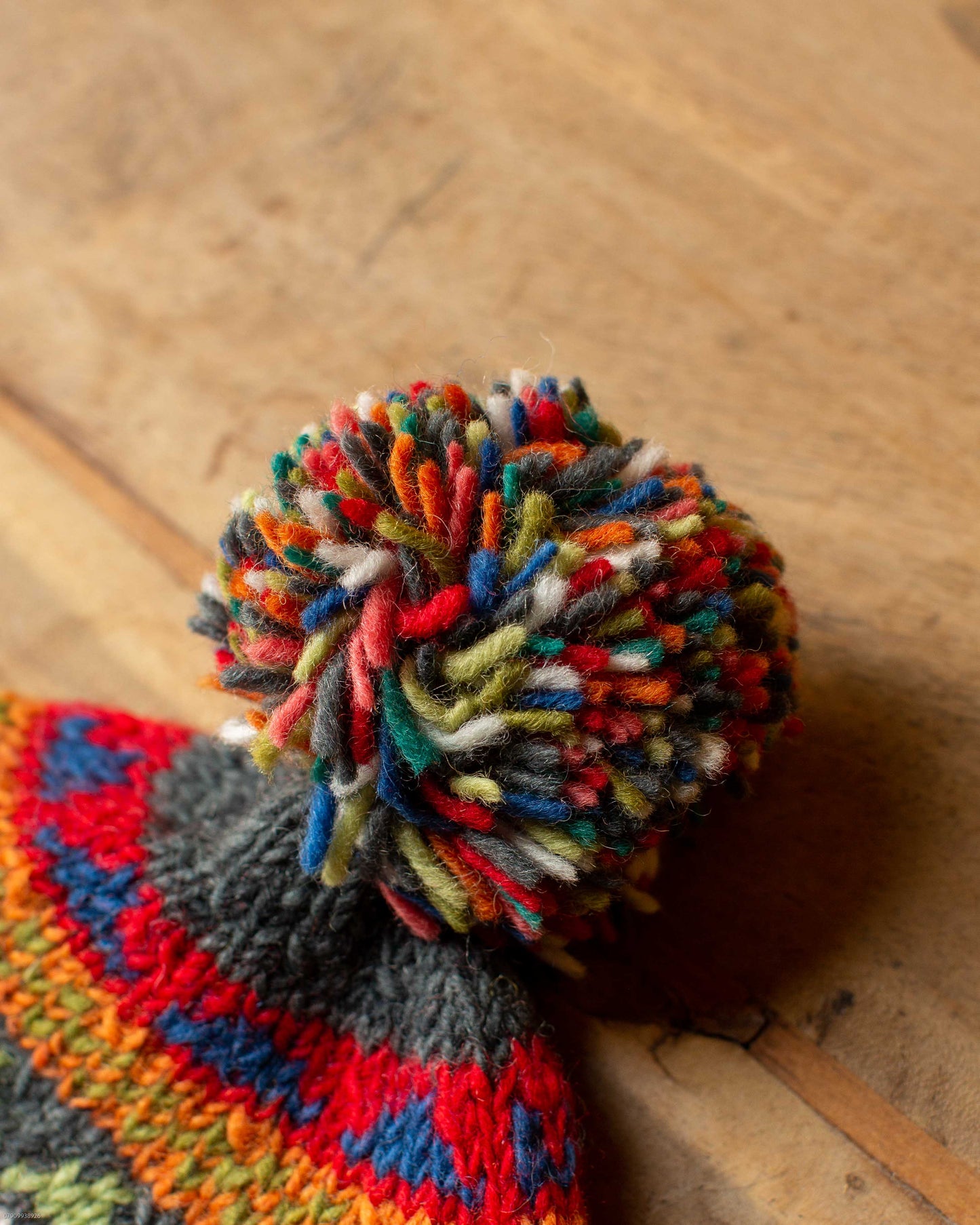 Husky Fairisle Knitted Bobble Beanie