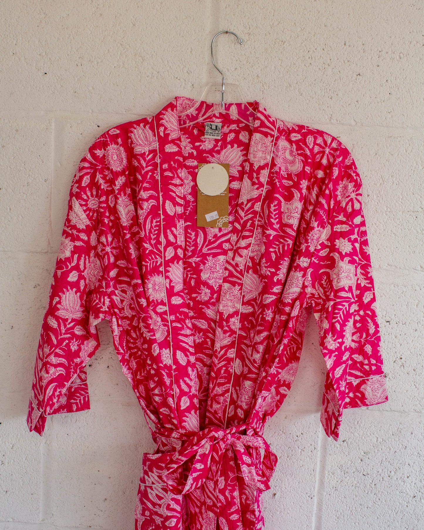 Pink Hand Printed Kimono