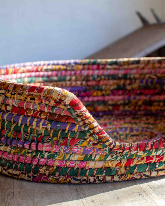Large Recycled Sari Dog Baskets - 10