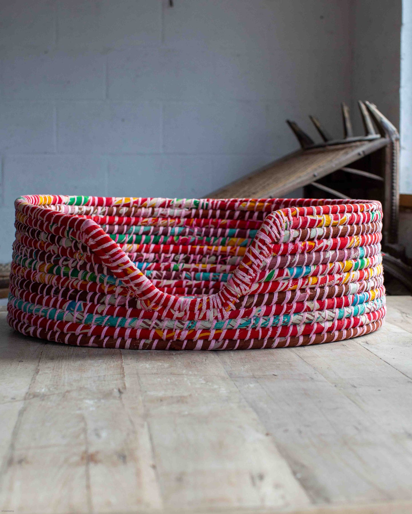 Large Recycled Sari Dog Baskets - 28