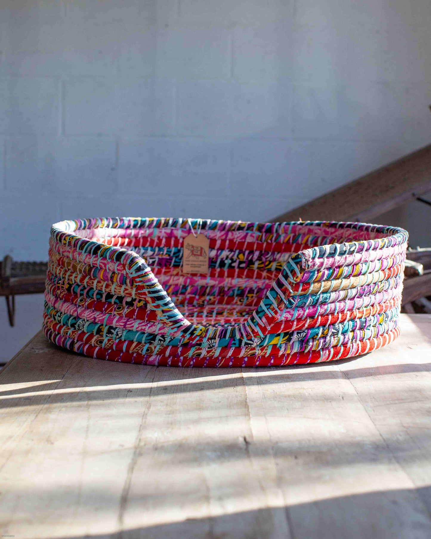 Medium Recycled Sari Dog Baskets - 14