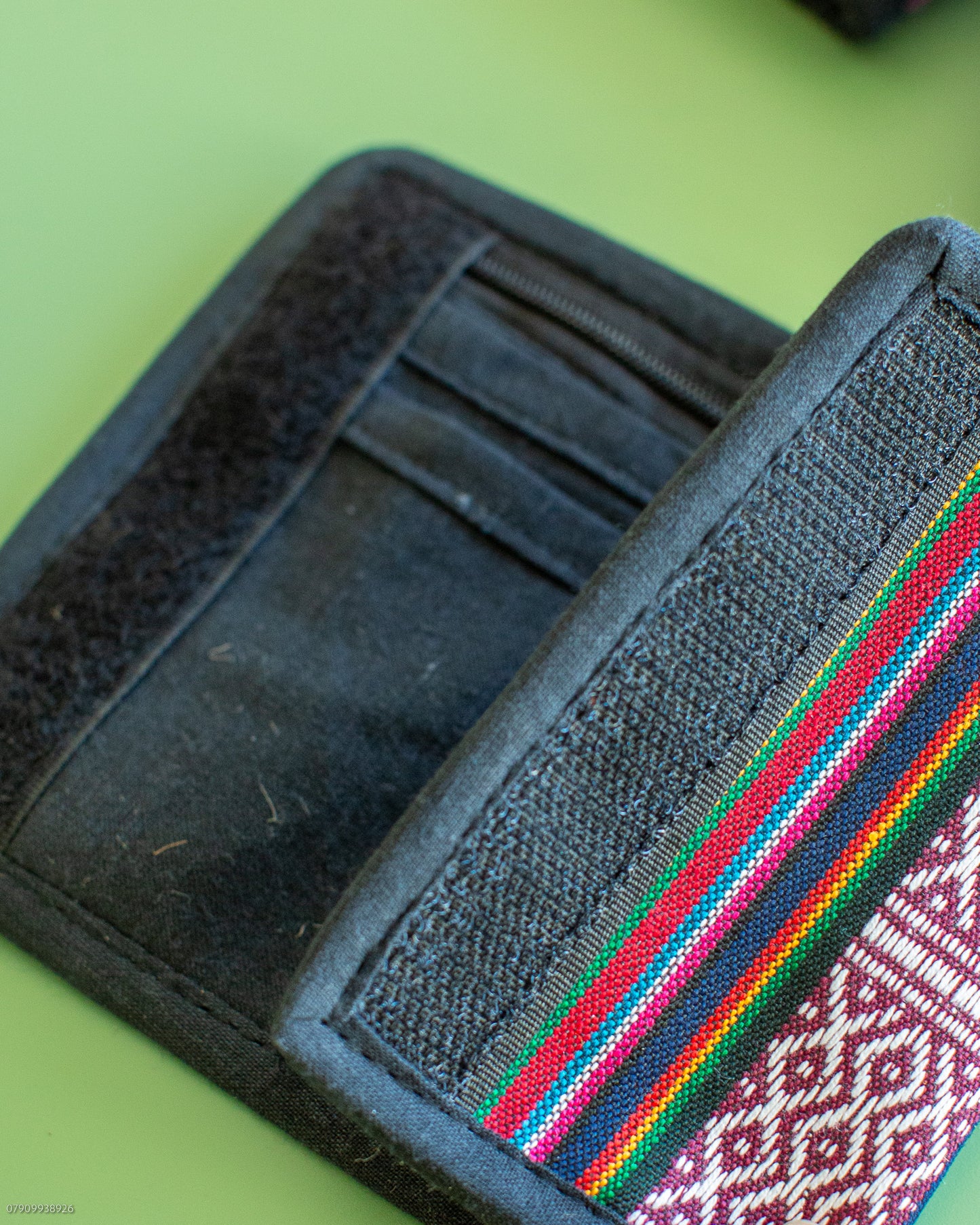 Striped Woven Mini Wallet