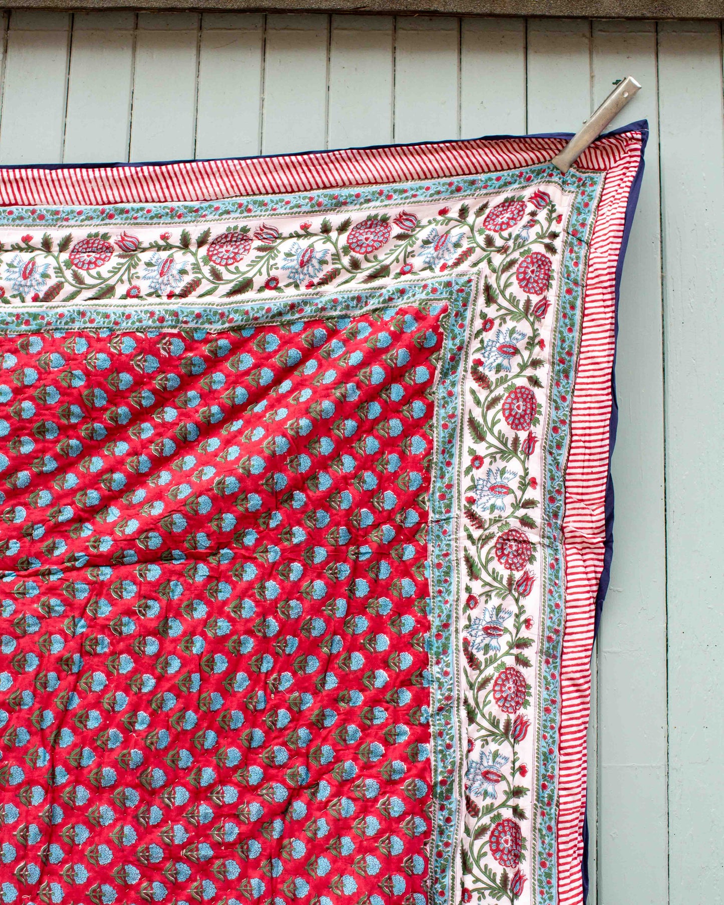 Print Block Padded Quilt - Stanton Red