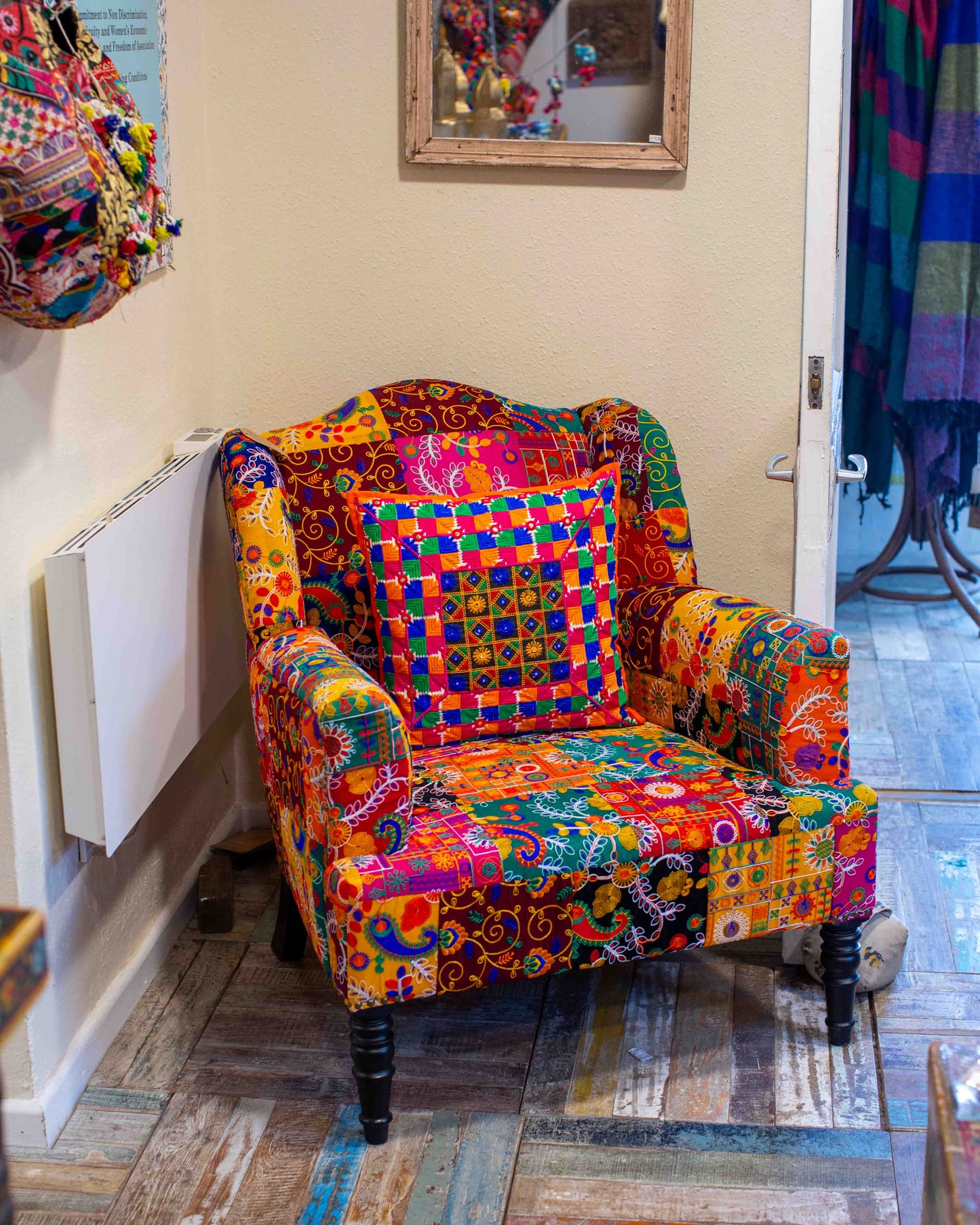 Patchwork Embroidered Arm Chair