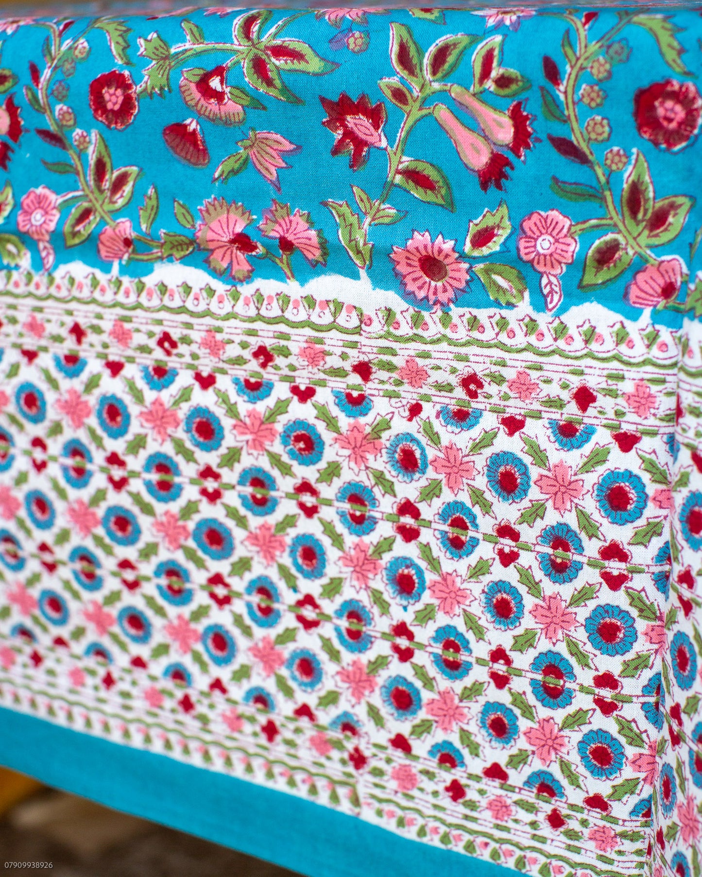 Print Block Tablecloth/Bed Cover