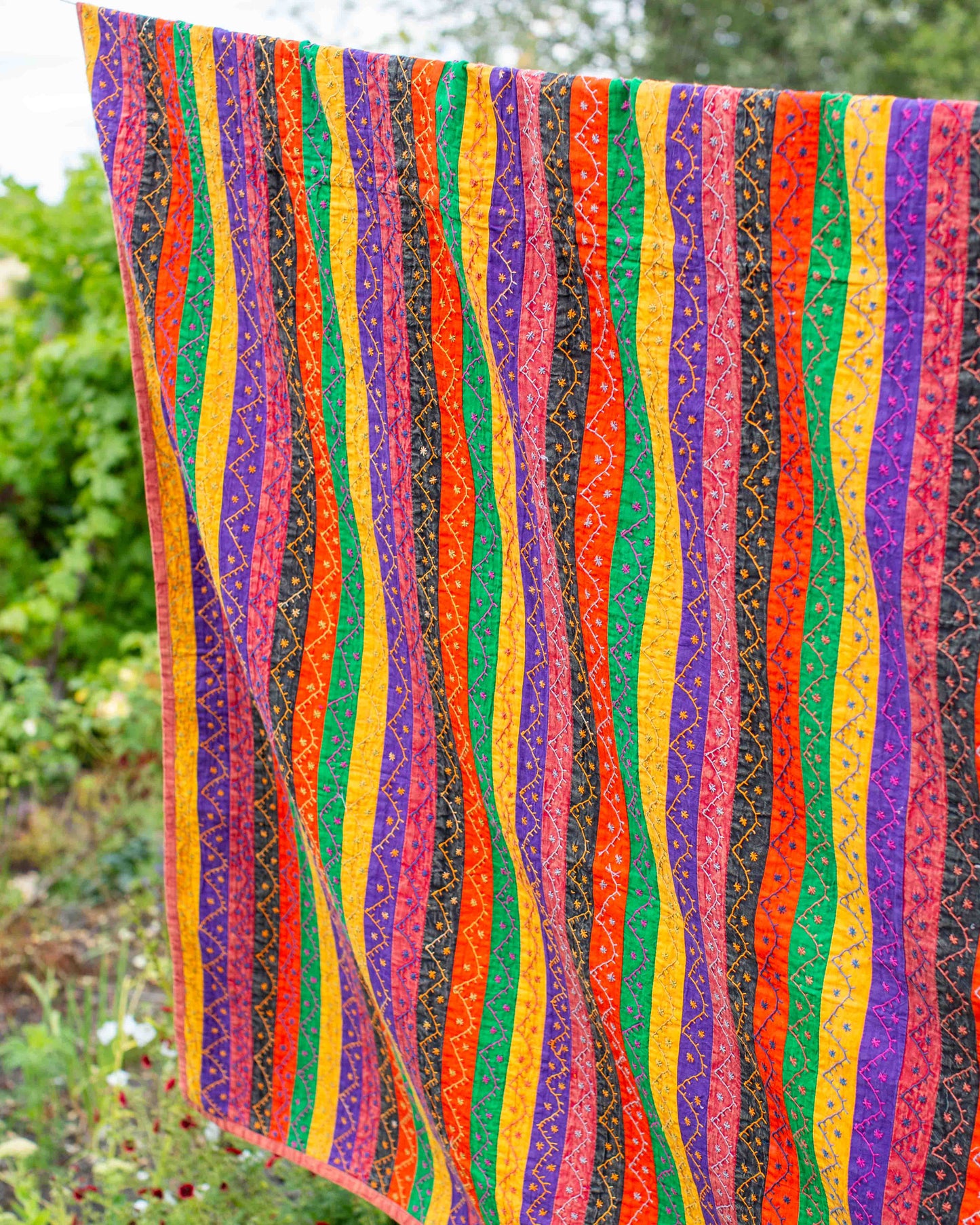 Stripe Kantha Throw 220 x 270cm