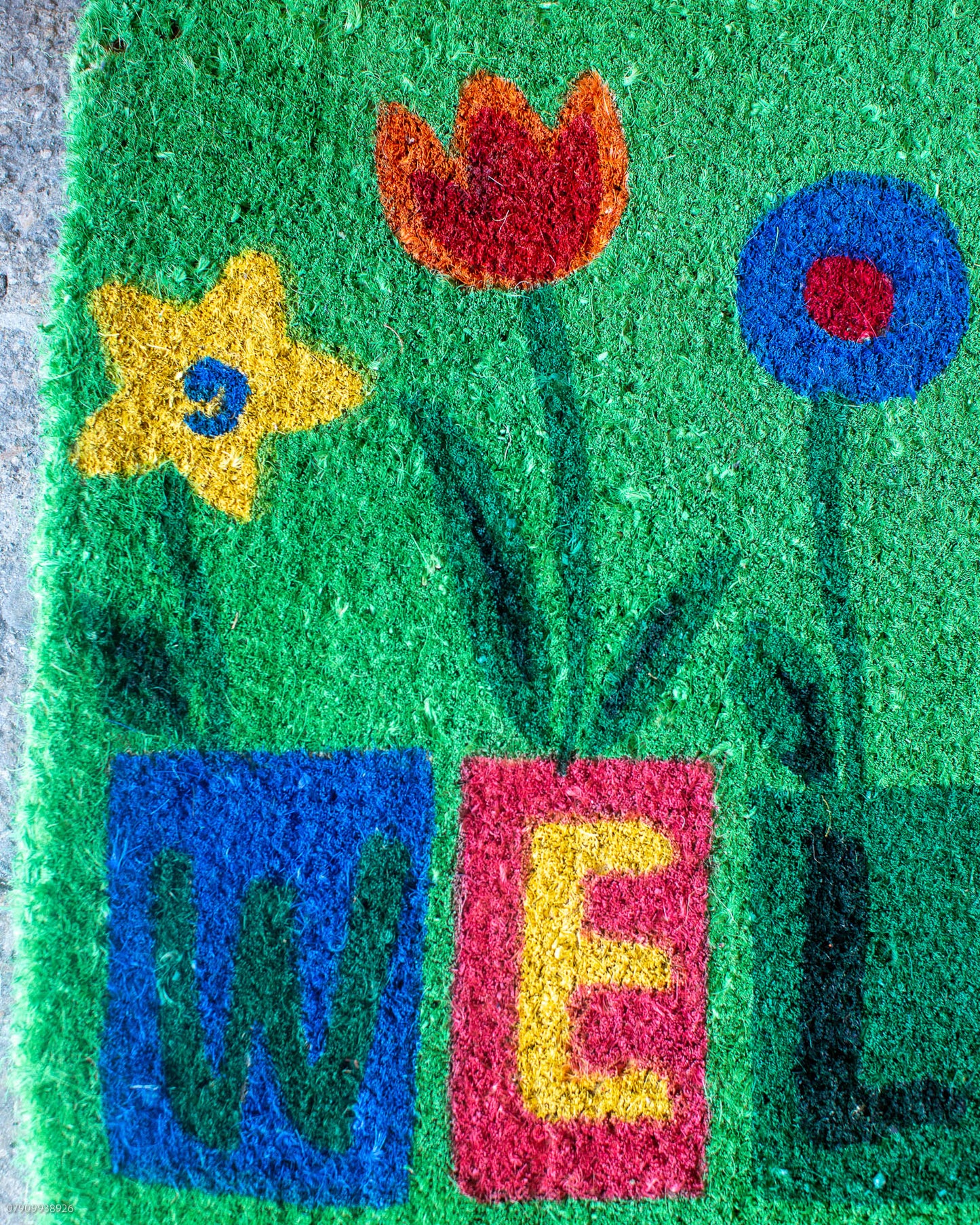 Green Welcome Doormat