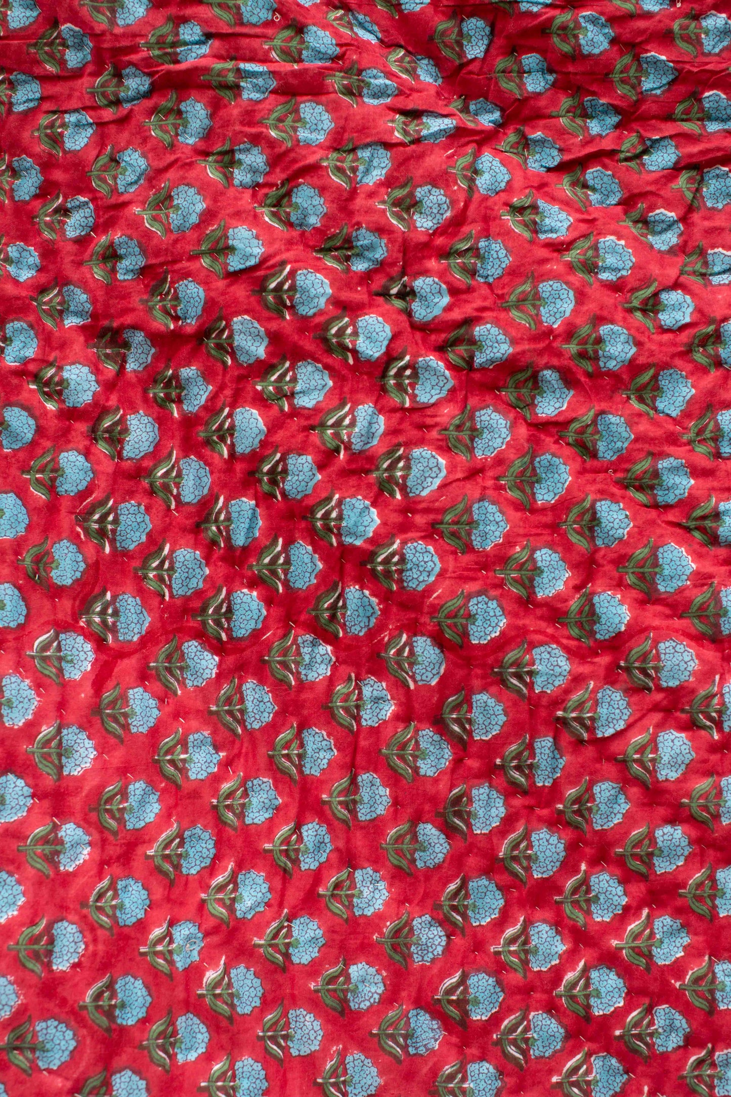 Print Block Padded Quilt - Stanton Red
