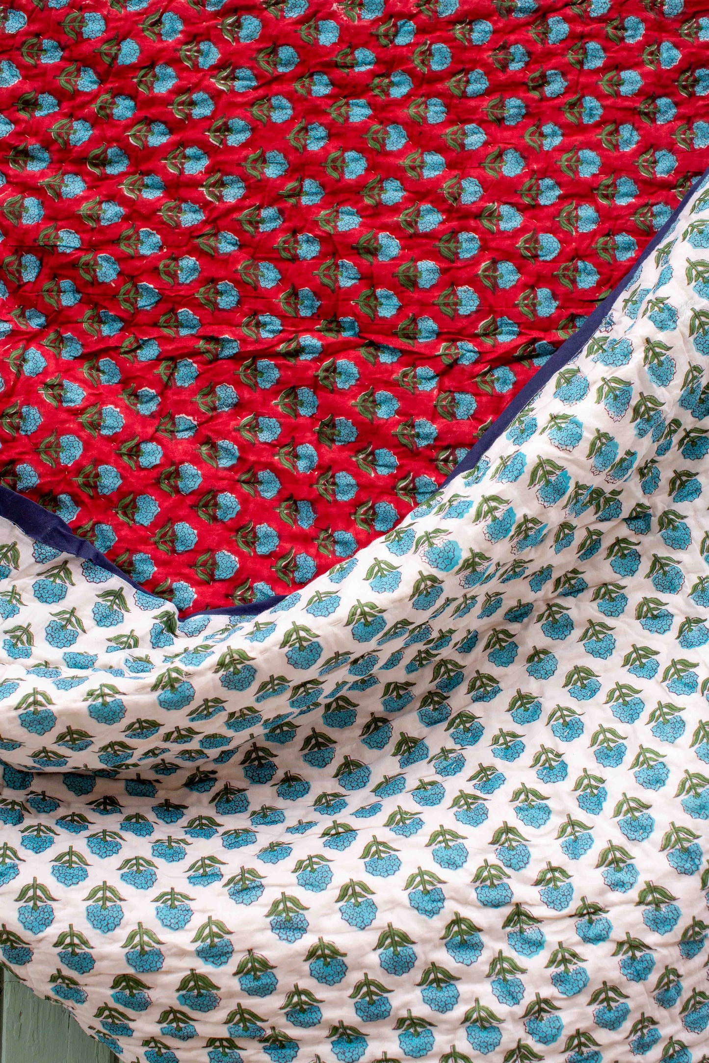 Print Block Padded Quilt - Stanton Red