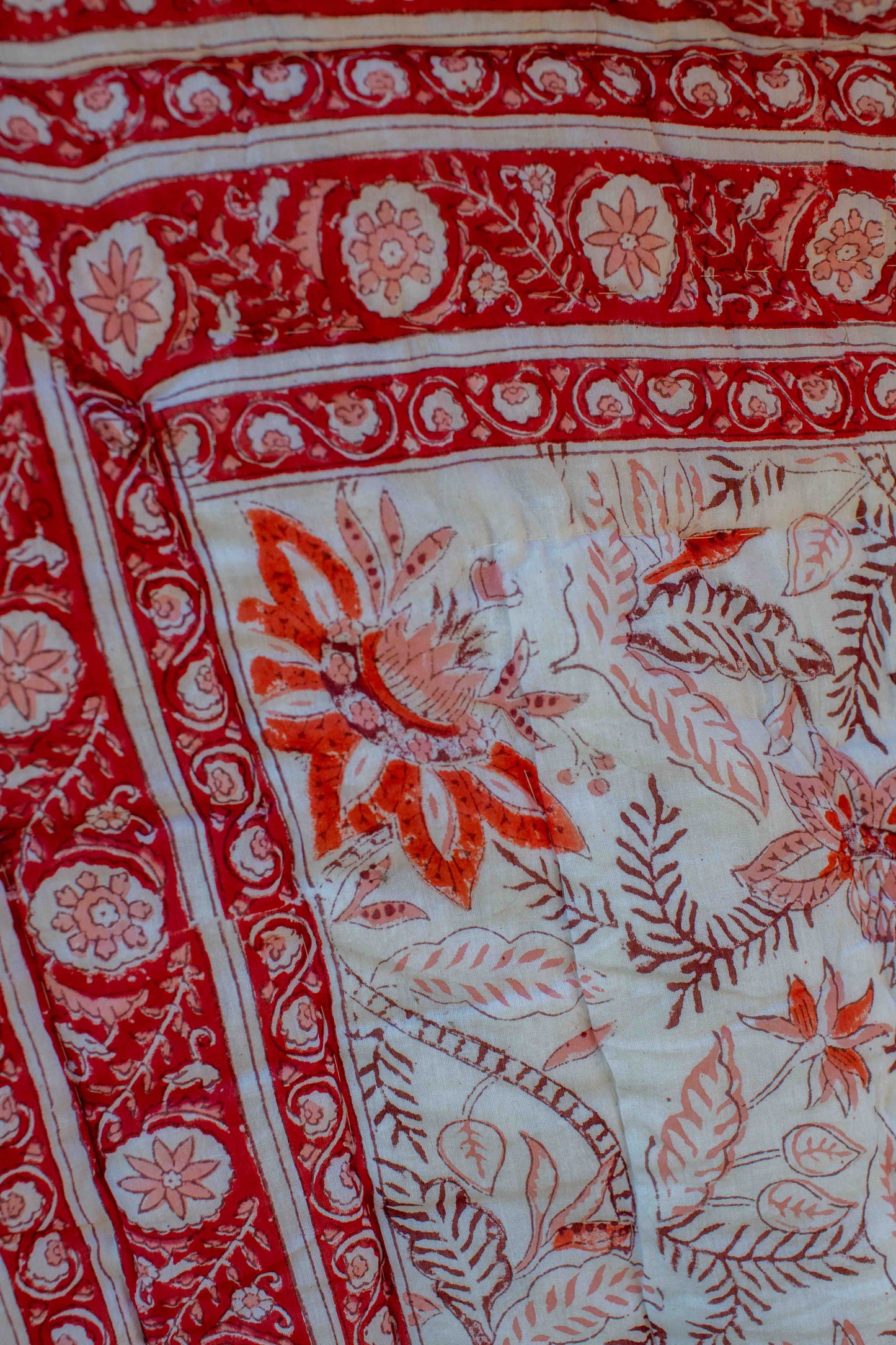 220 x 270cm Print Block Padded Quilt - Bedwyn