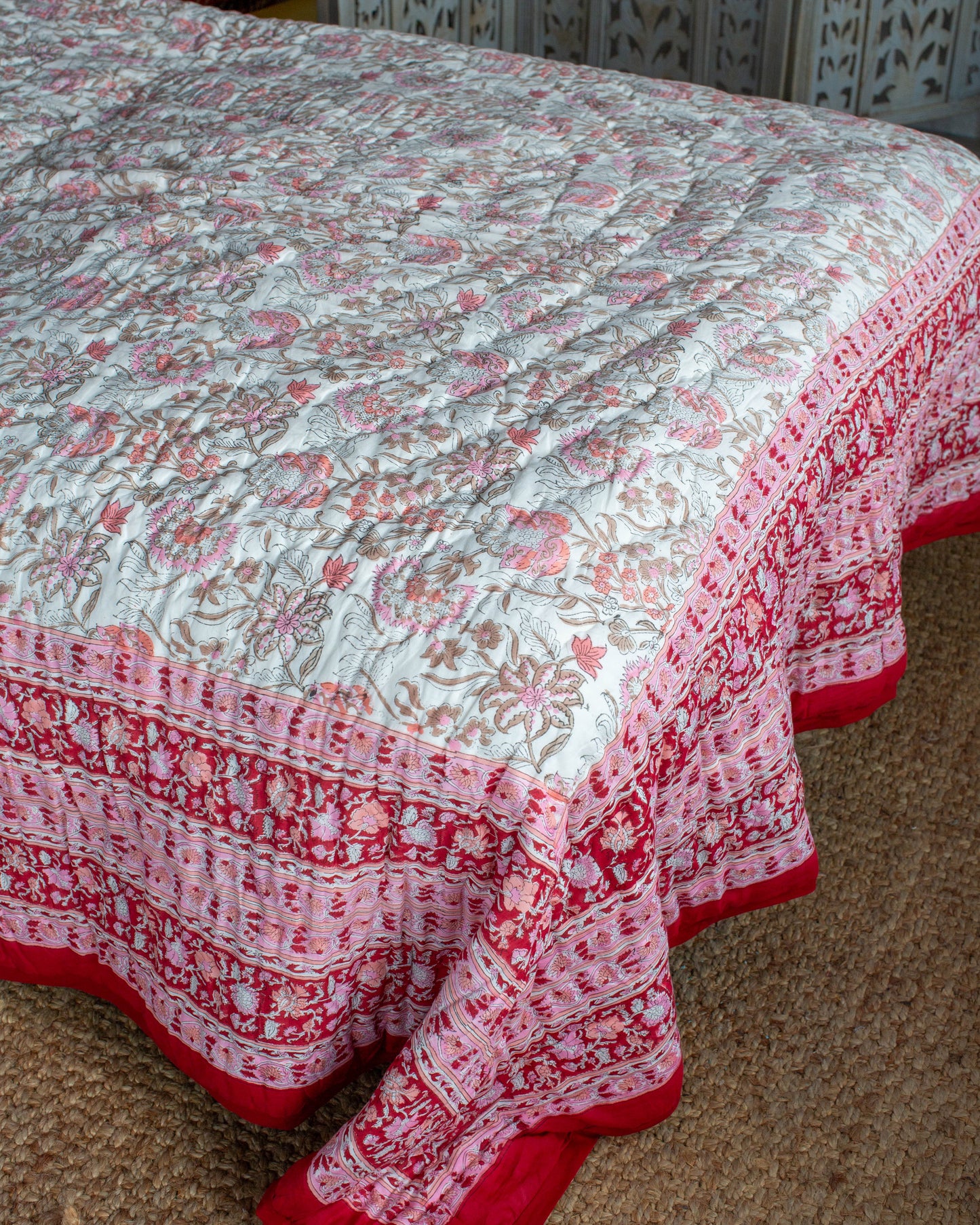 Print Block Padded Quilt - Wilton