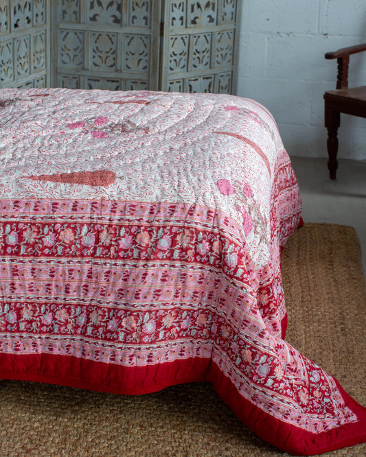 Print Block Padded Quilt - Wilton