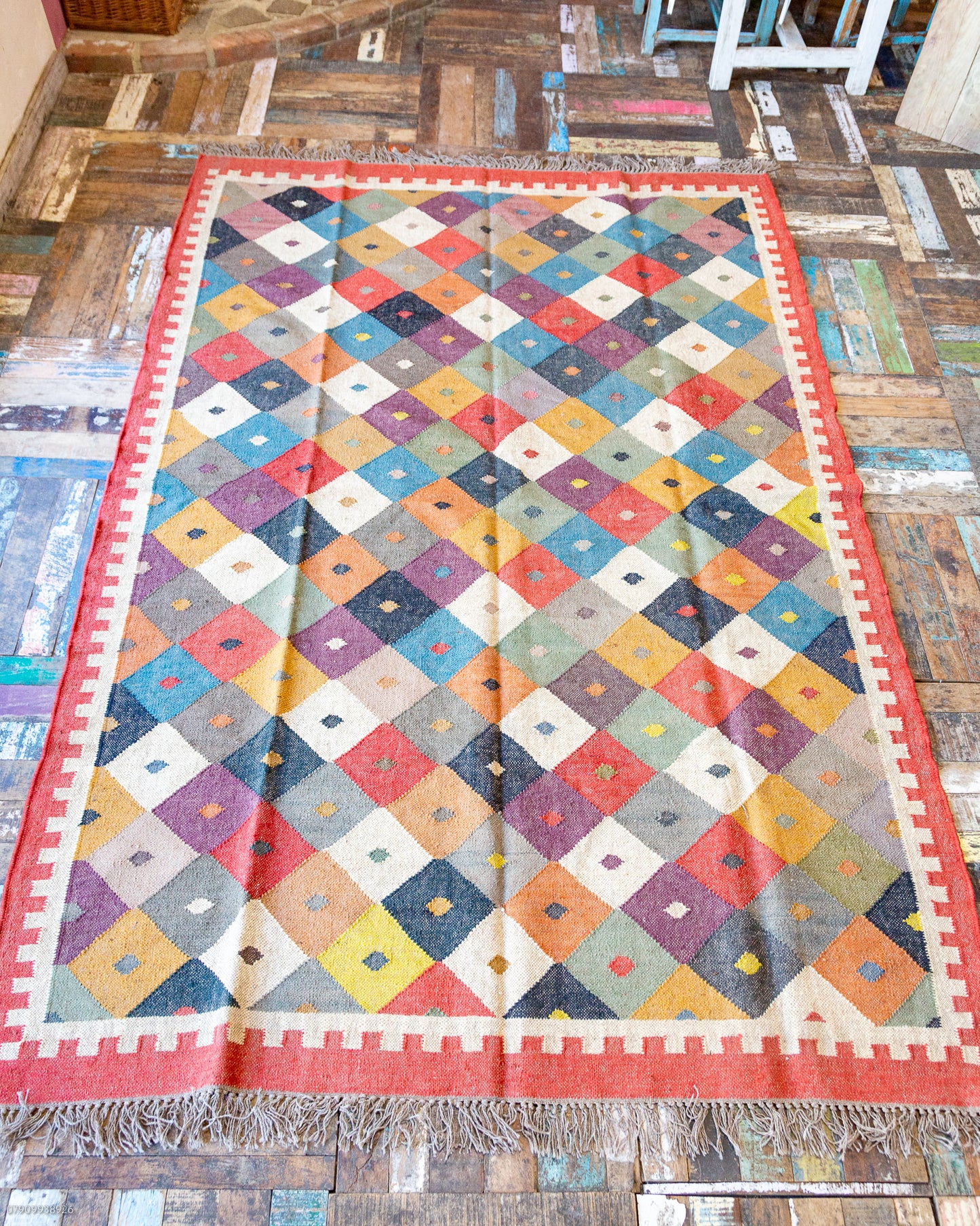 Large Wool & Jute Rug 182cm x 274cm