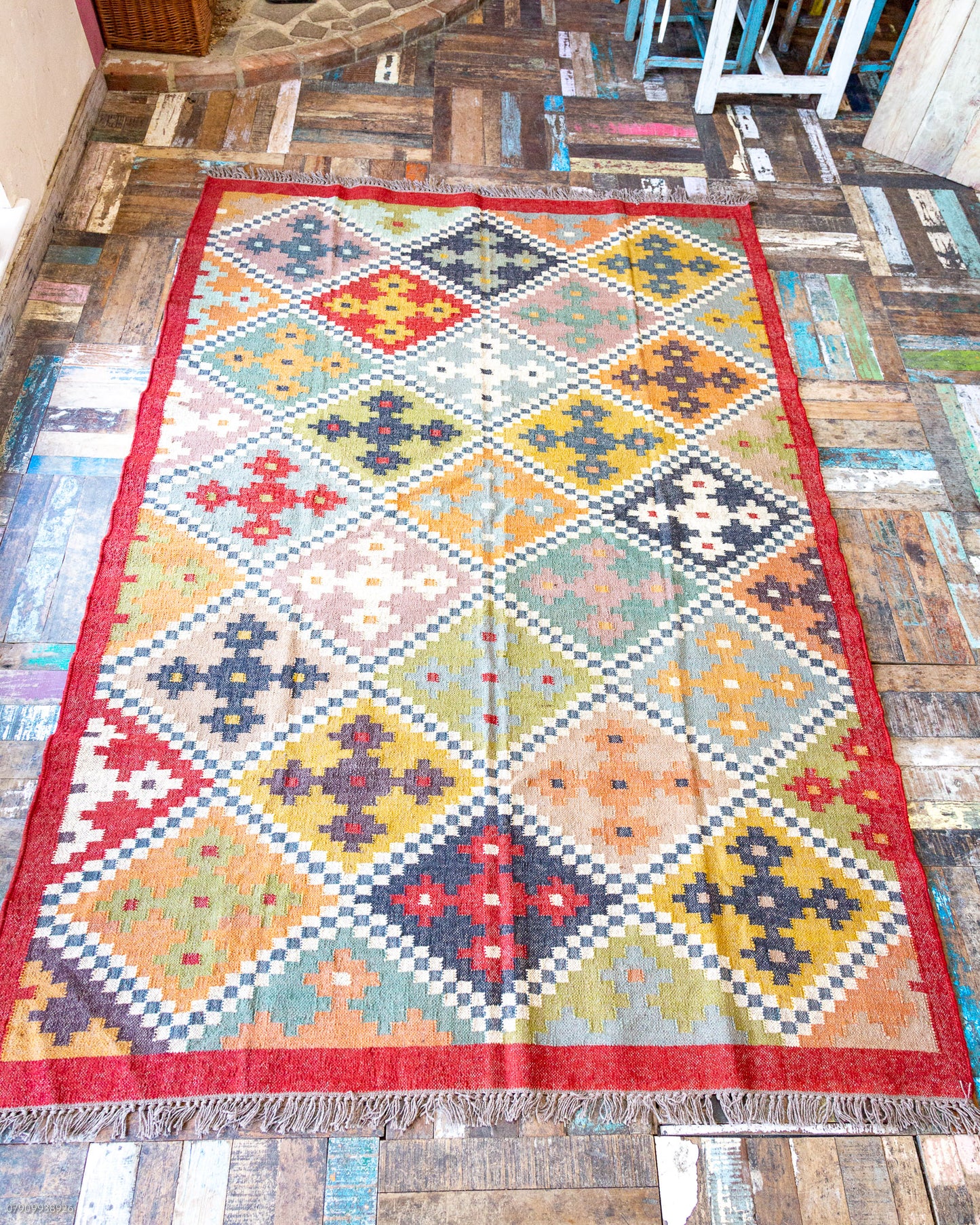Large Wool & Jute Rug 182cm x 274cm