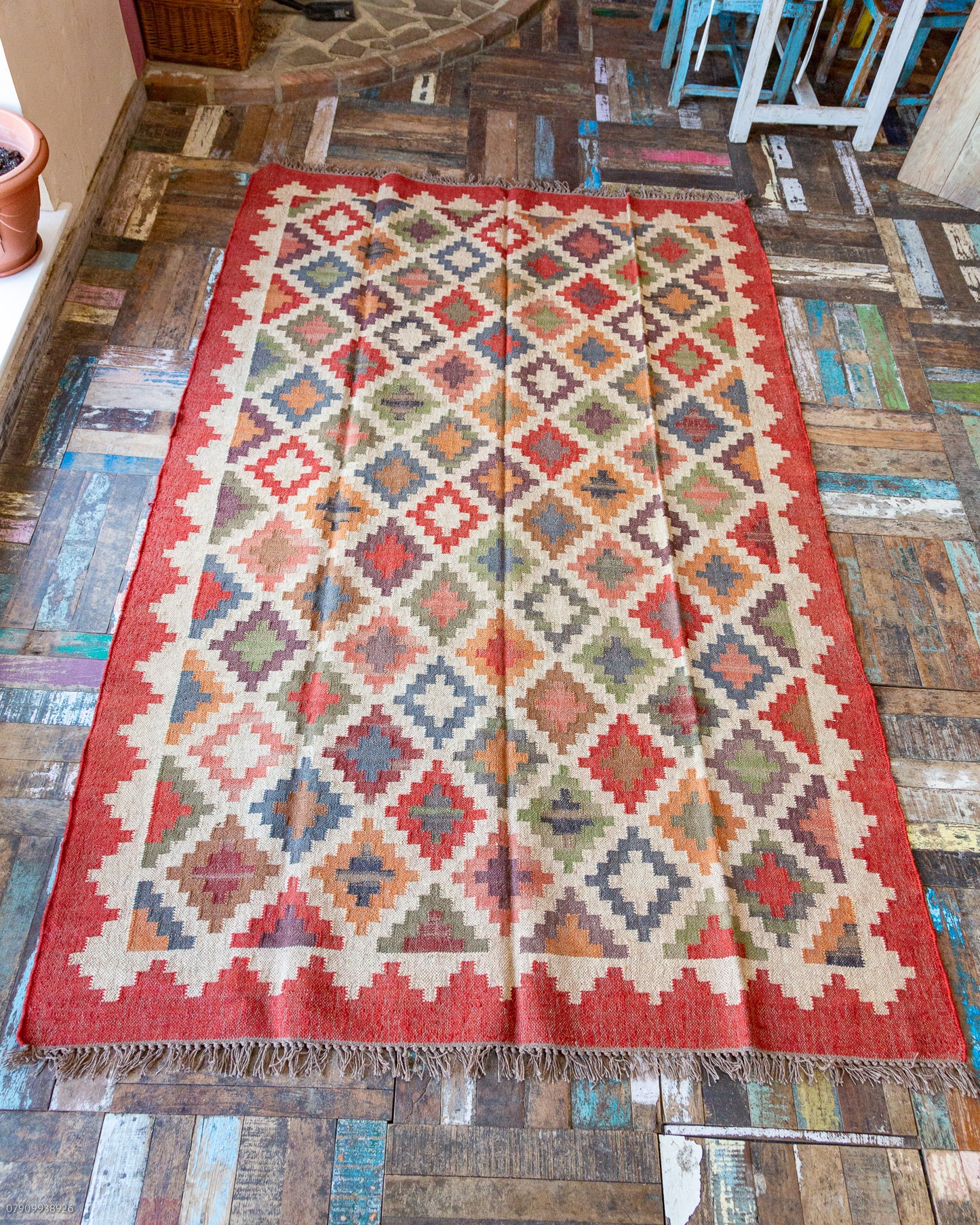 Large Wool & Jute Rug 182cm x 274cm