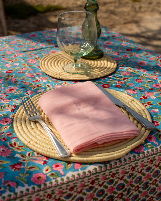 Print Block Tablecloth / Bed Cover
