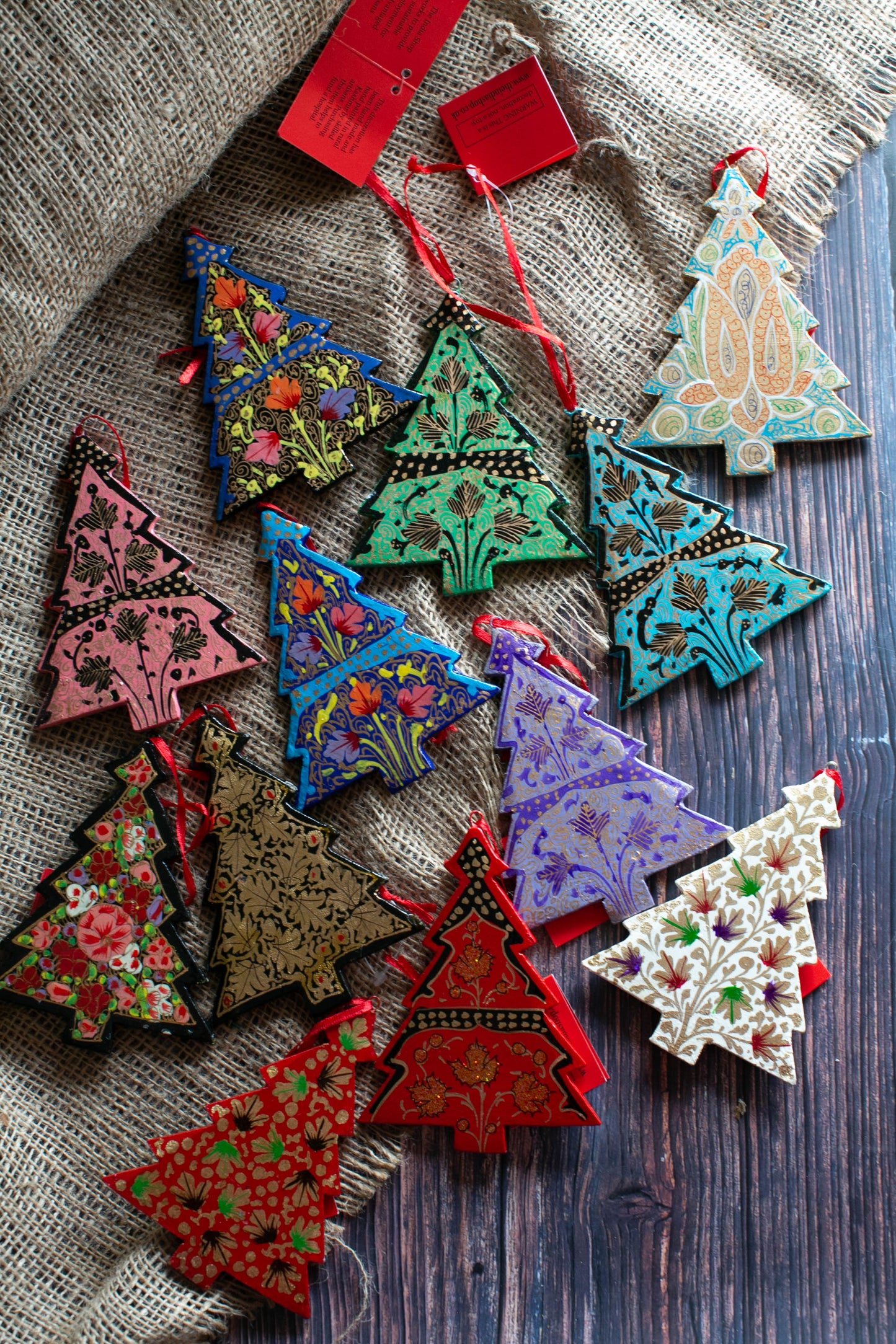 Assorted set of 6 Classic Tree Decoration