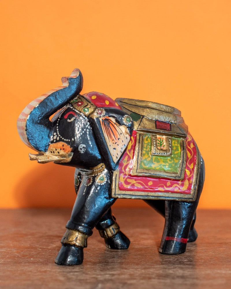 Hand Painted Wooden Elephant - The india Shop