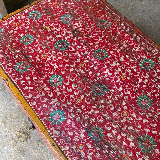 Red floral chest