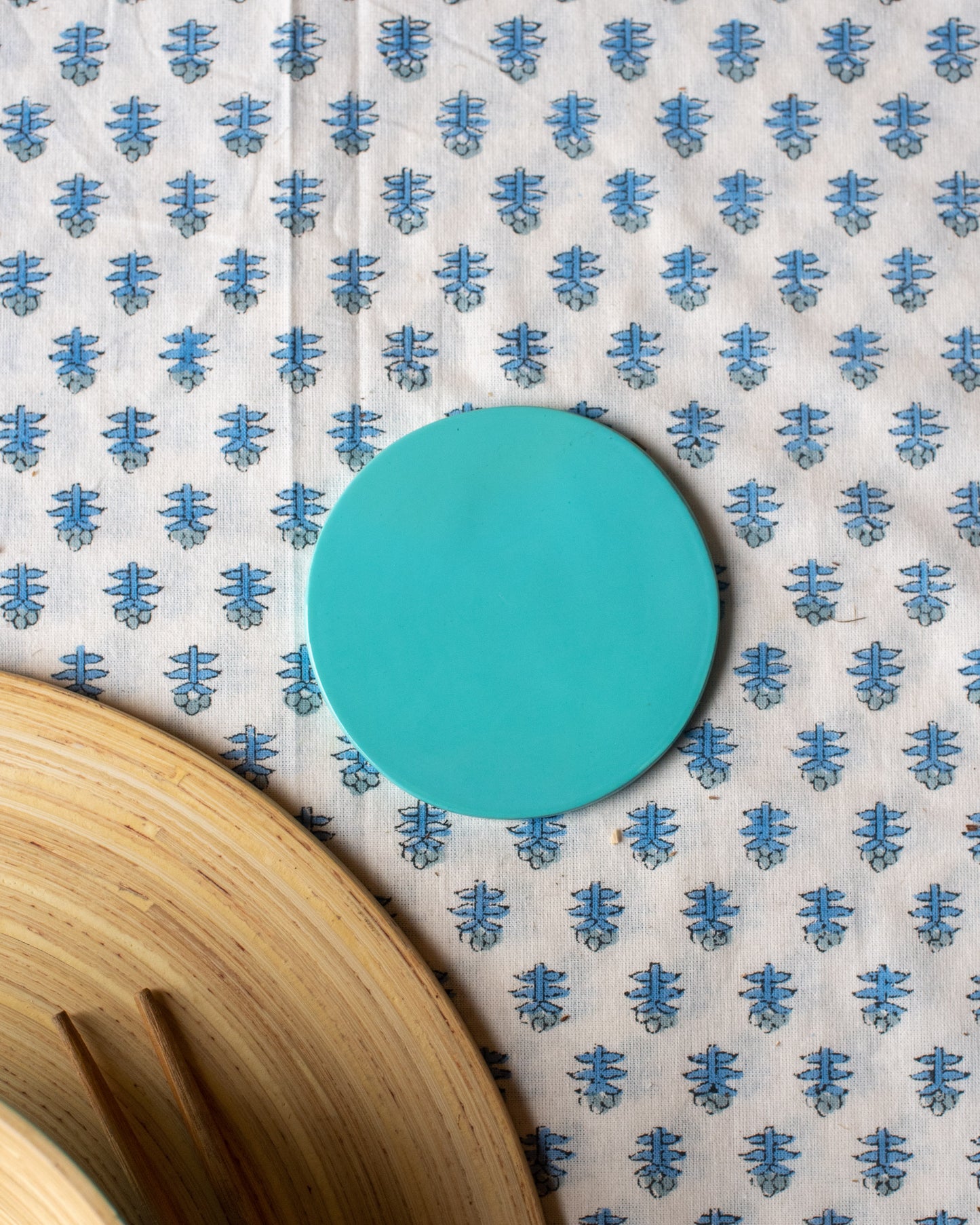 Turquoise Bamboo Coaster - The india Shop