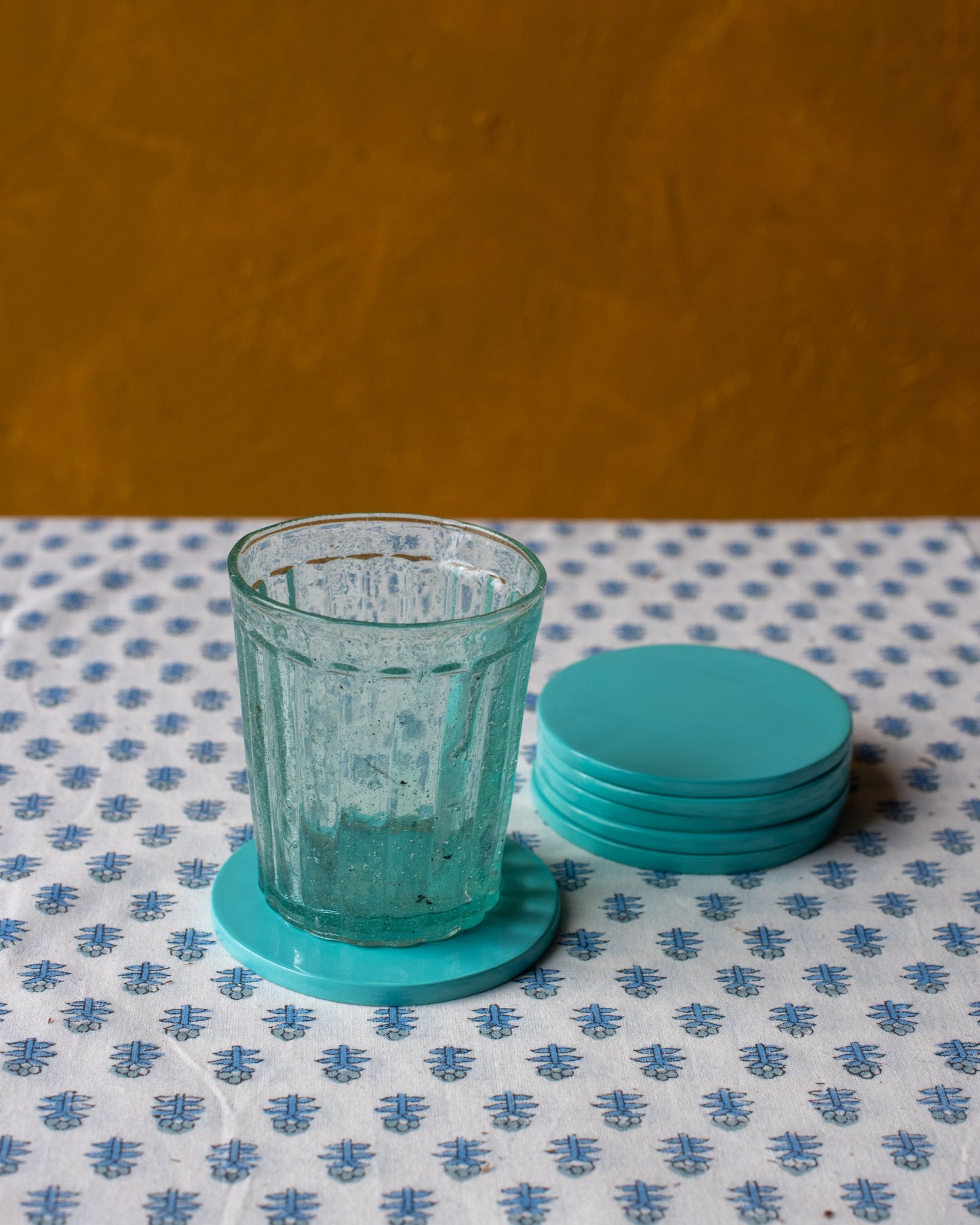 Turquoise Bamboo Coaster - The india Shop