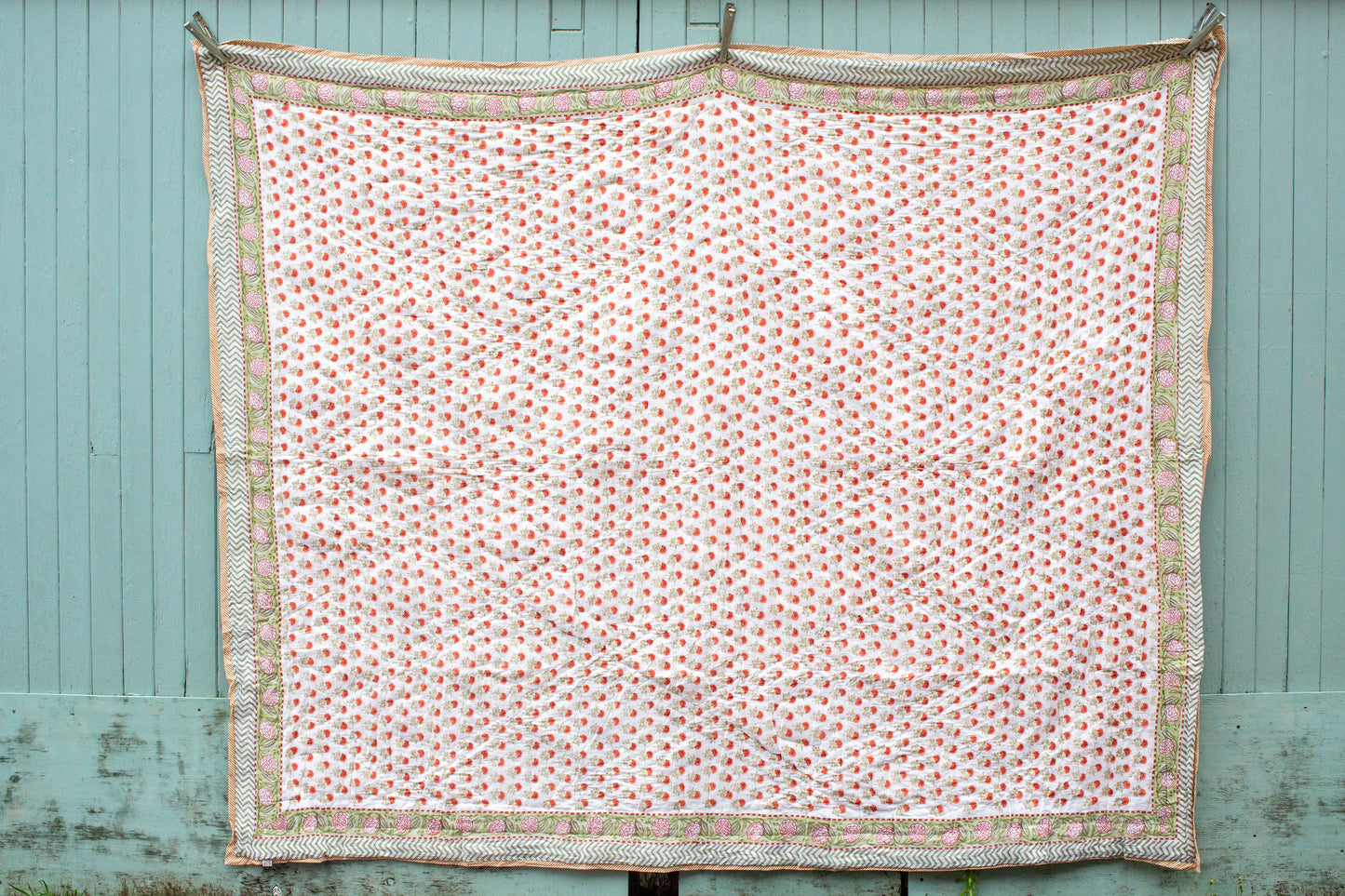 Print Block Padded Quilt - Lambourne