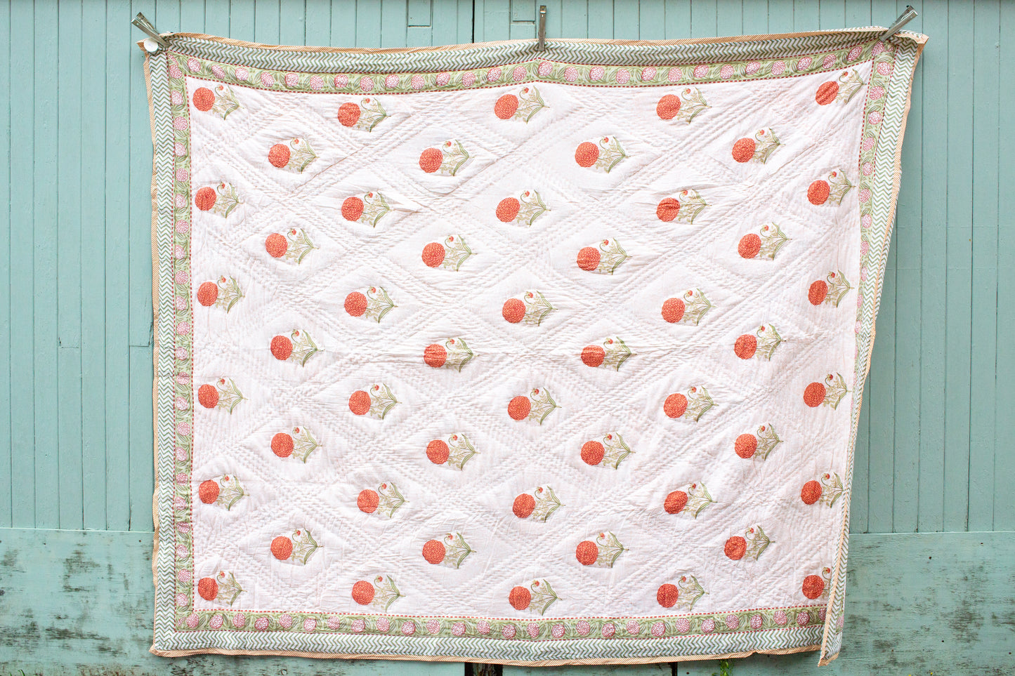 Print Block Padded Quilt - Lambourne