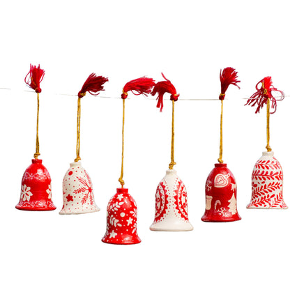 Scandi Bells decoration Set of 6