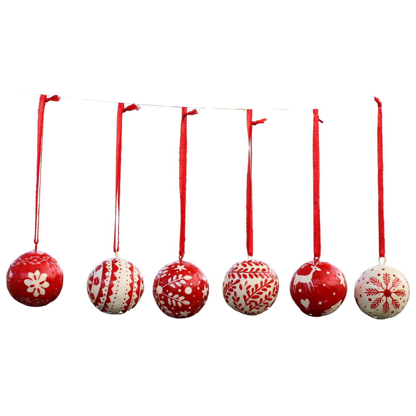 Scandi Bauble decoration Set of 6