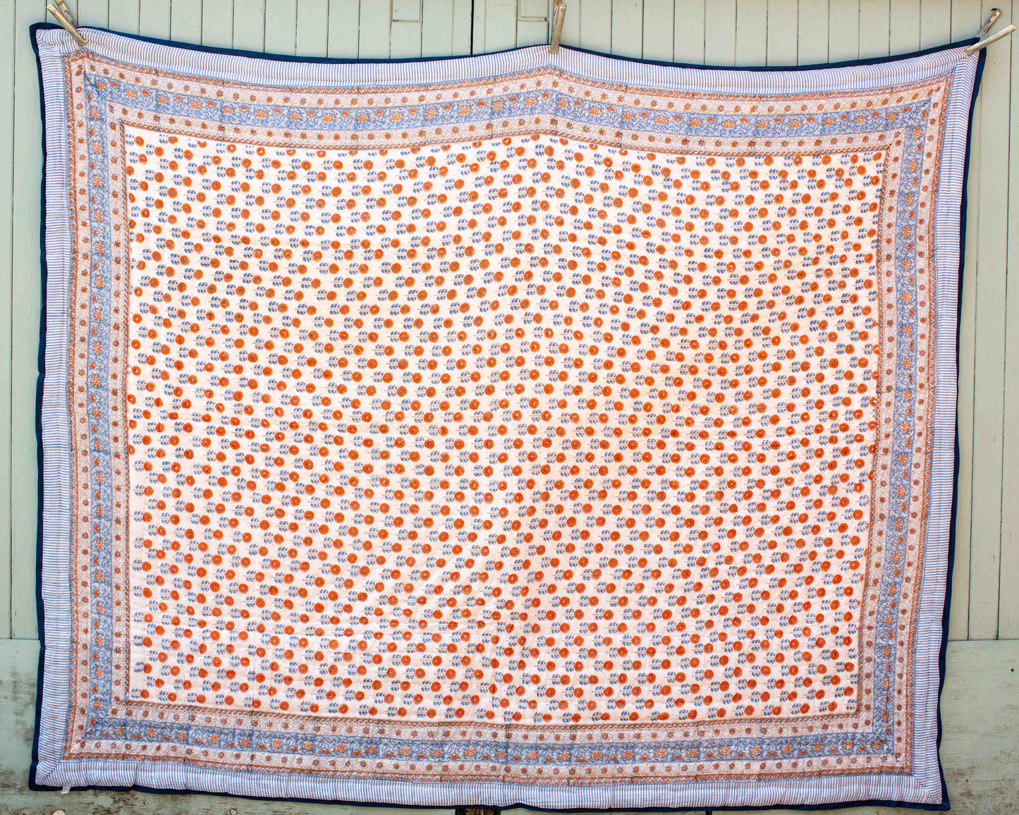 220 x 270cm Print Block Padded Quilt - Clatford