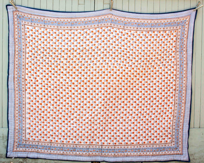 220 x 270cm Print Block Padded Quilt - Clatford