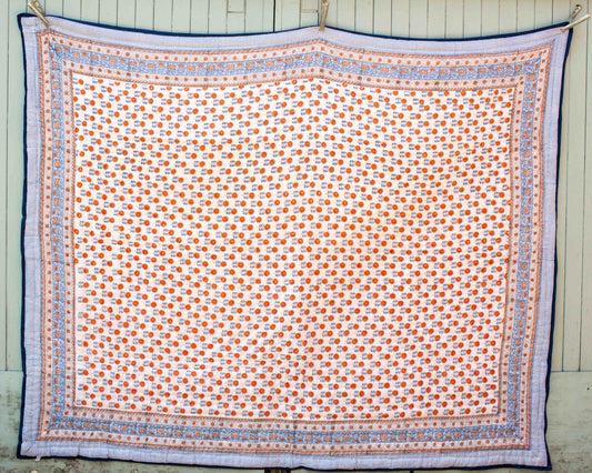 220 x 270cm Print Block Padded Quilt - Clatford