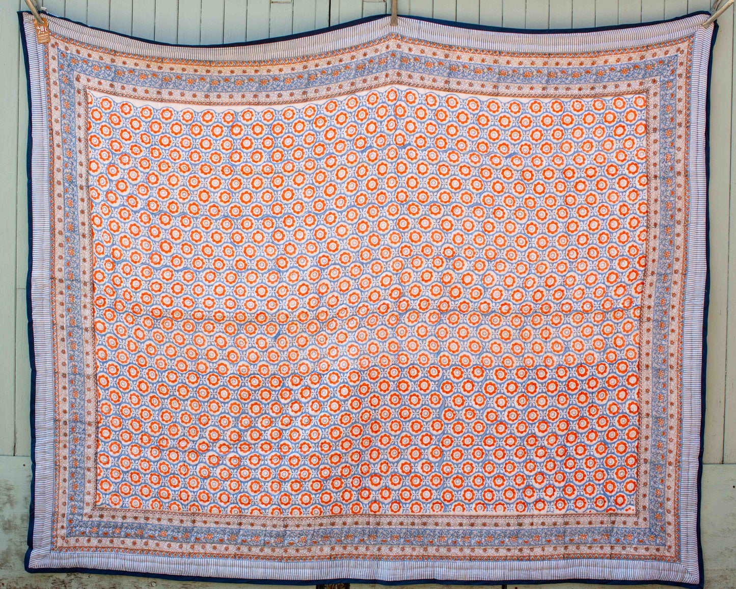 220 x 270cm Print Block Padded Quilt - Clatford