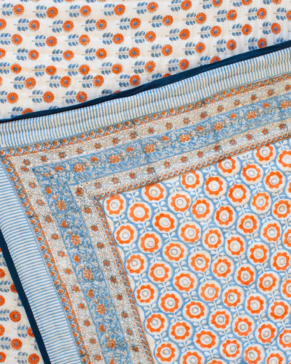 220 x 270cm Print Block Padded Quilt - Clatford