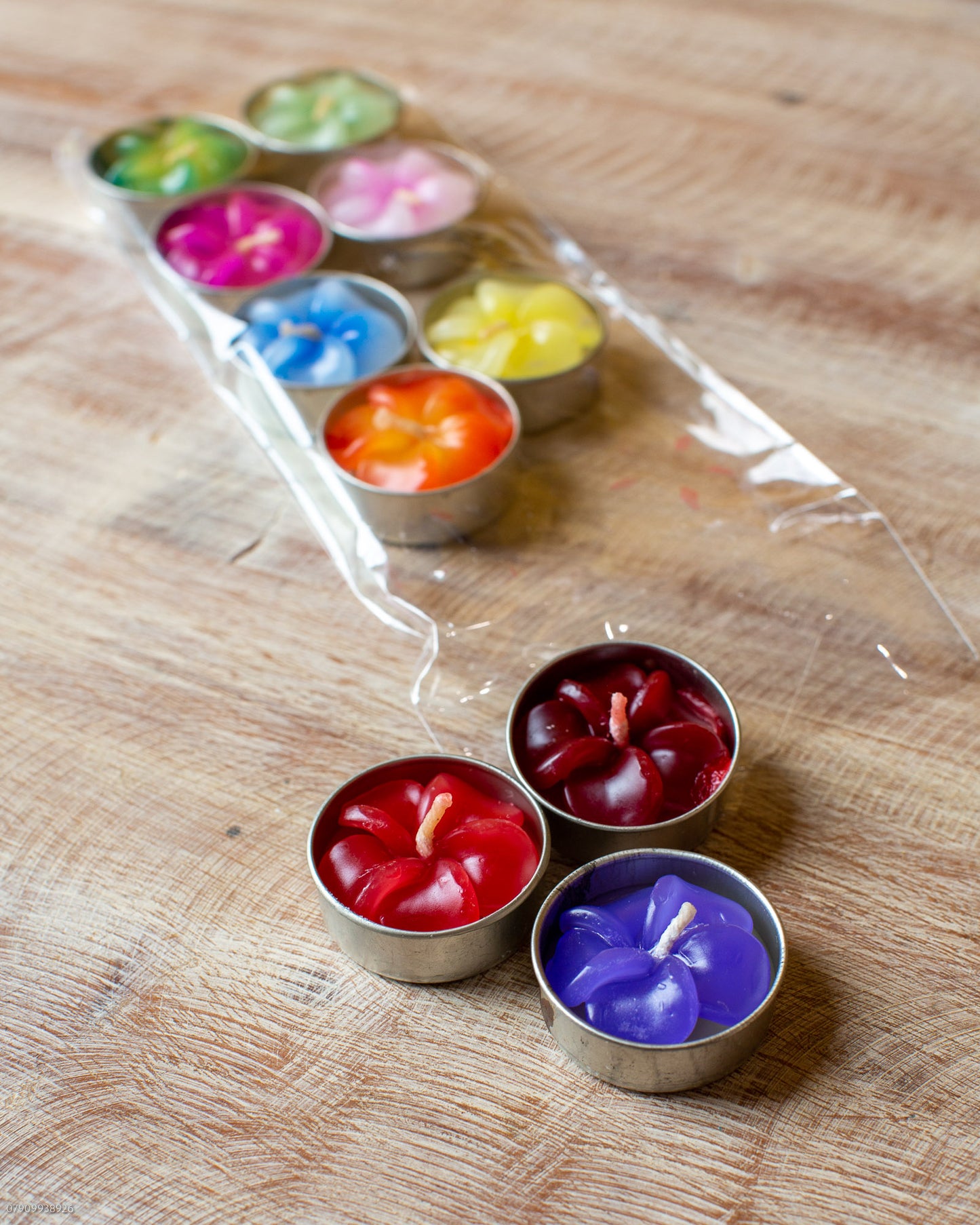 Mixed Flower Tea Light Candles - Set of 10