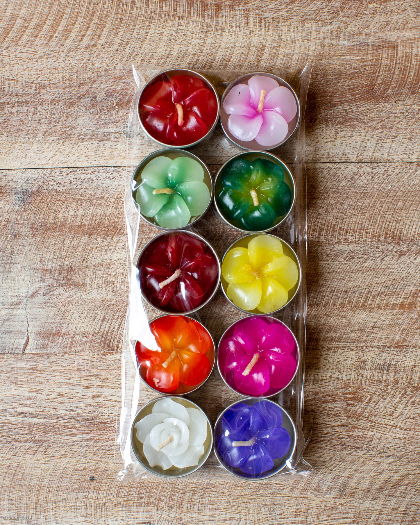 Mixed Flower Tea Light Candles - Set of 10