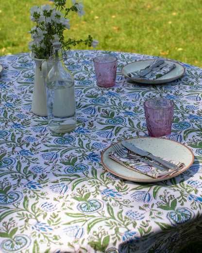 Print Block Round Tablecloth