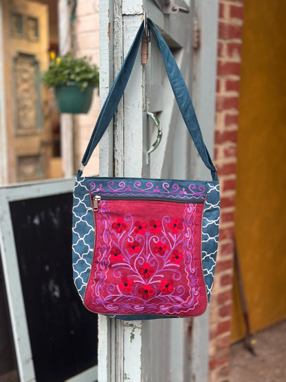 Embroidered Adjustable Side Bag