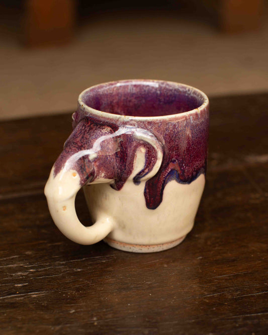 Cream & Purple Elephant Mug